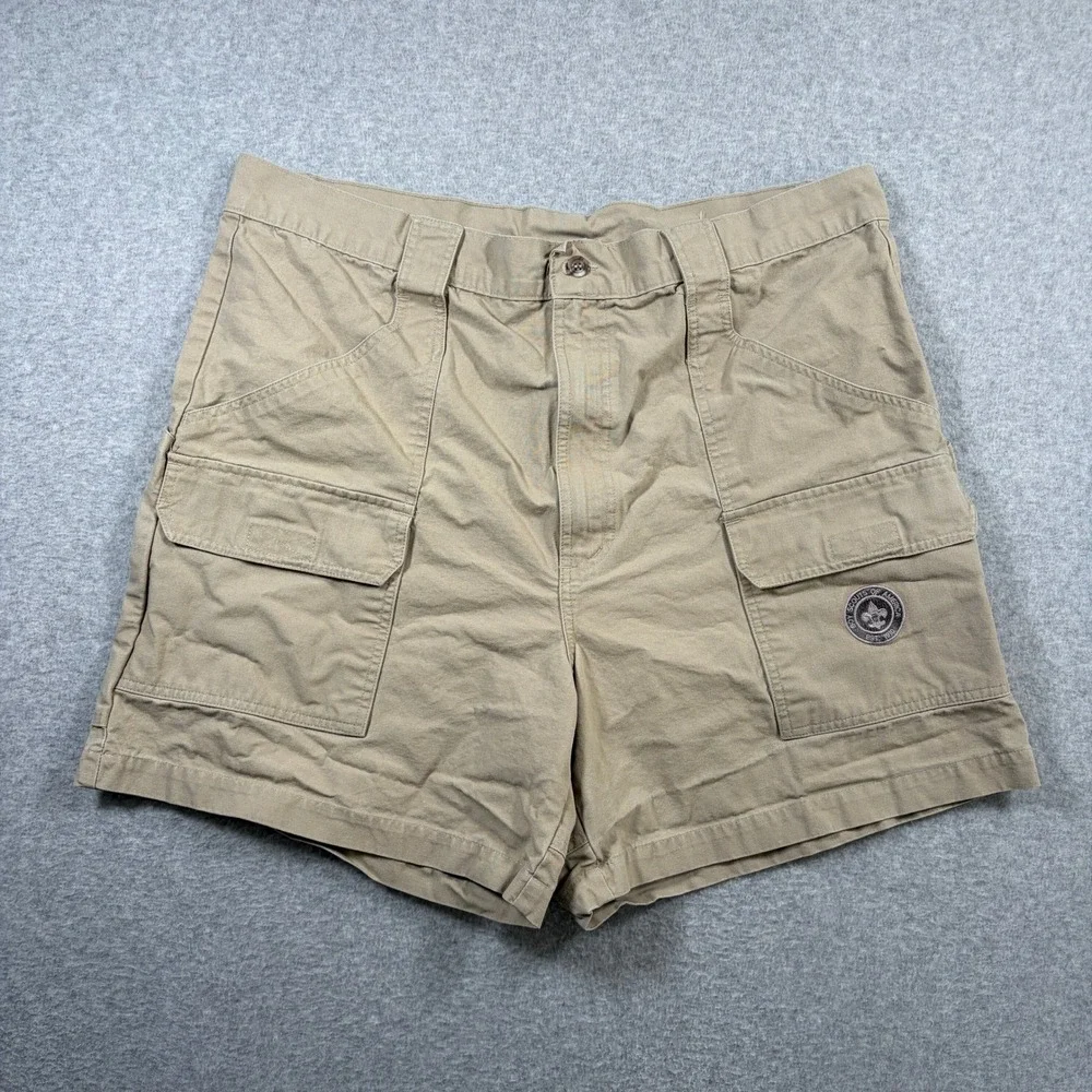 Boy Scouts of America Cargo Shorts Men 40 (Fits 38) Tan Canvas Uniform 5